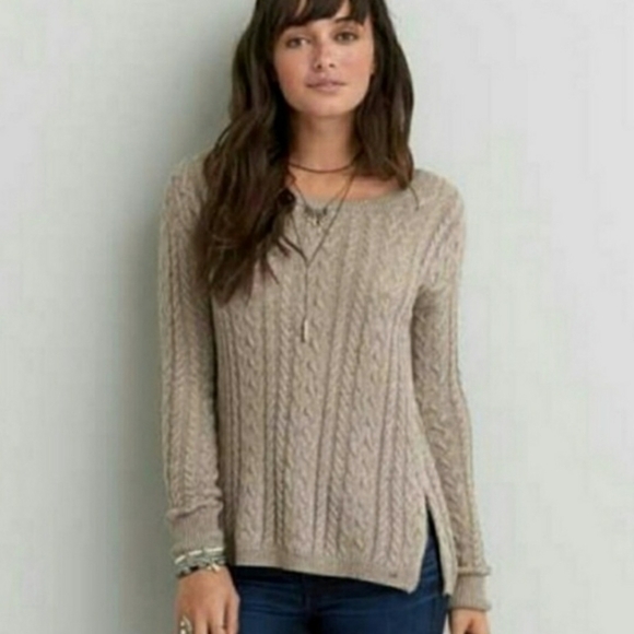 𝅺AMERICAN Eagle Cable Knit Sweater sz XS - Picture 1 of 11